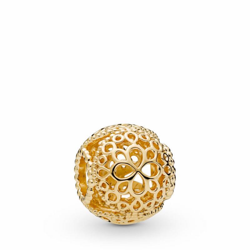 Pandora Shine™ Openwork Flower Charm Ireland - 18ct Gold Plated - 158396QEK